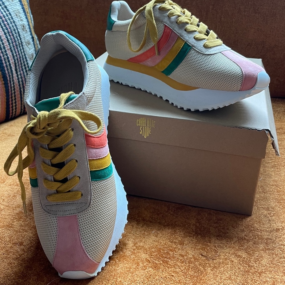 NWT Charlotte Stone Tootie Sneakers, Size 8, Color: Rainbow